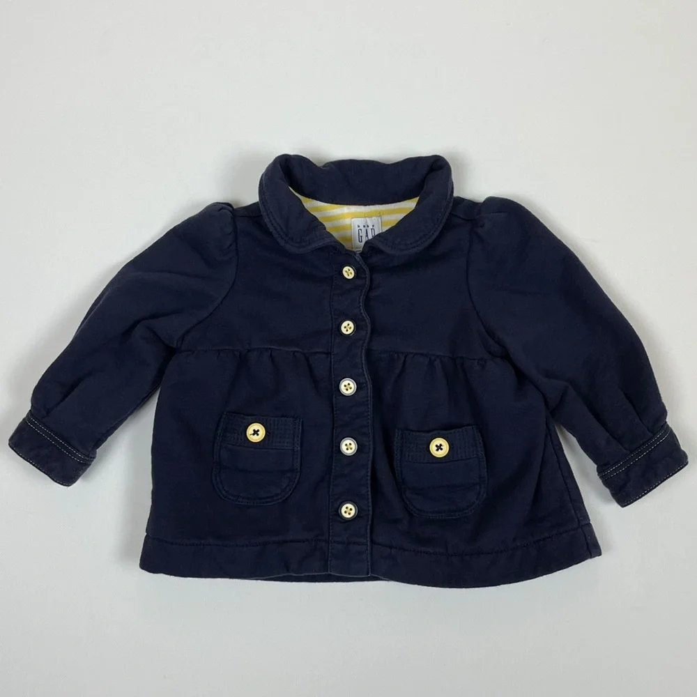 Baby Gap Navy Blue Sweater Jacket Size 6-12M